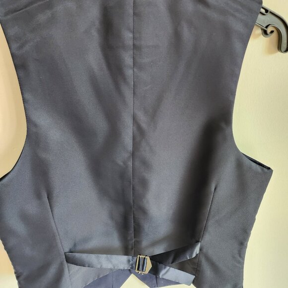 Size 12 Boys Vest Navy Blue Wedding Ringbearer Jos A Bank Kids Polyester Nwt New - Picture 13 of 17